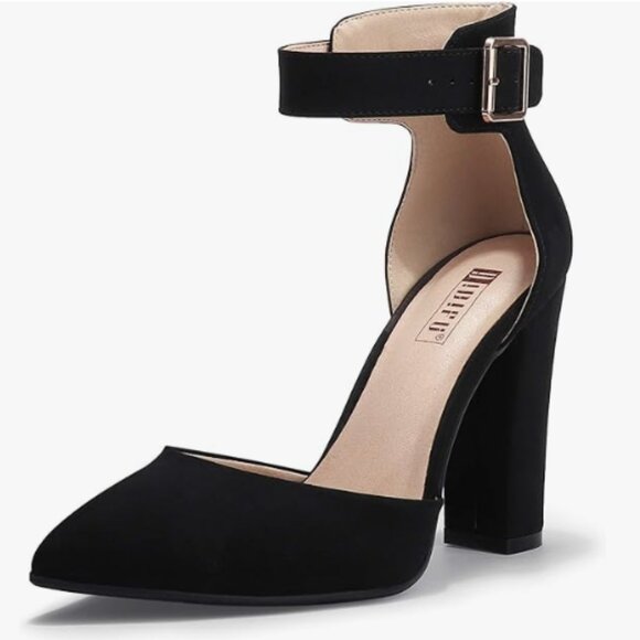 IDIFU Women's IN4 Pedazo High Block Heels Pumps Pointed Closed Toe Ankle Strap D - Picture 1 of 5